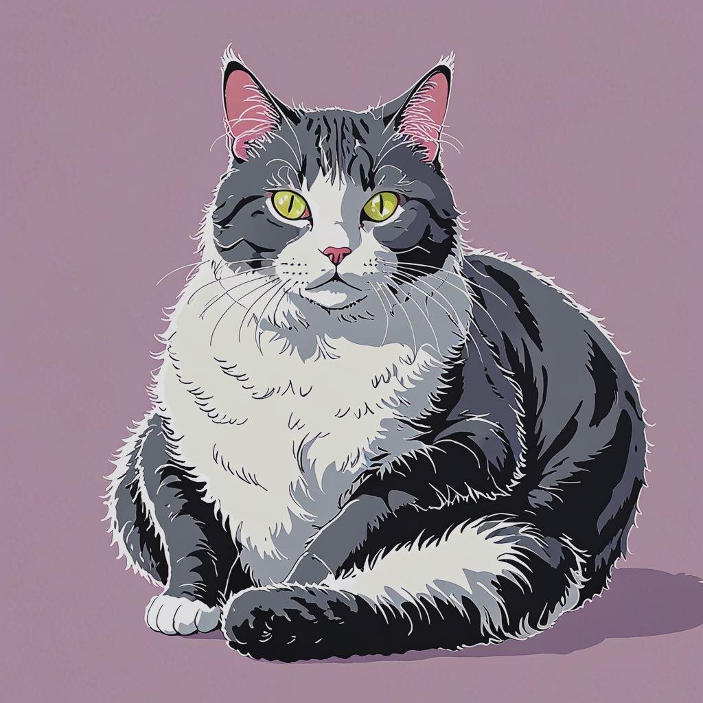 Cat is pregnant and about to give birth, with a big and round belly