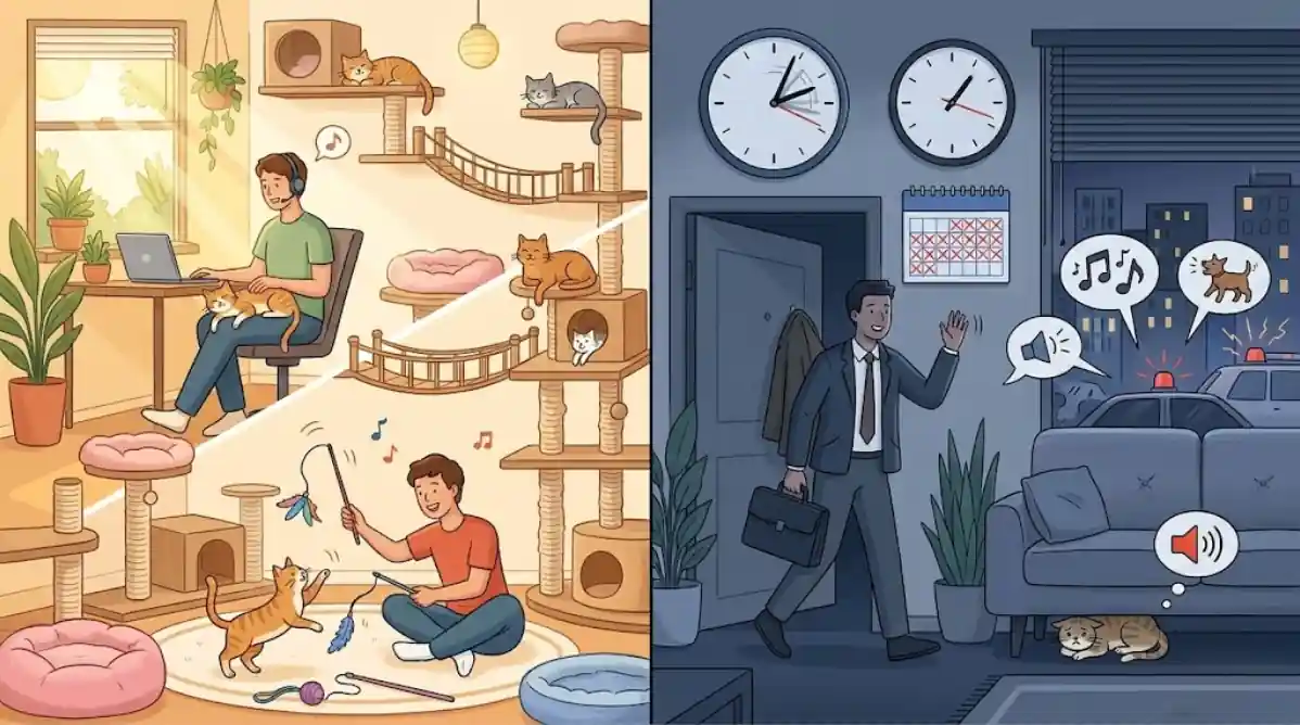 Decision graphic comparing ideal and not-ideal Siamese owner lifestyles