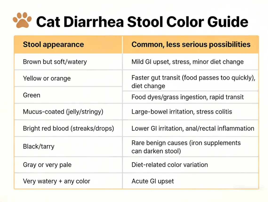 Cat diarrhea stool color guide