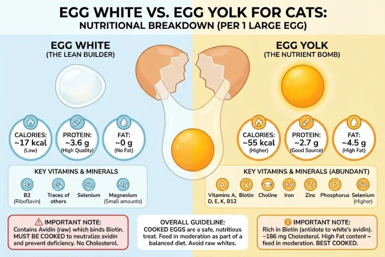 Egg White vs Egg Yolk for Cats