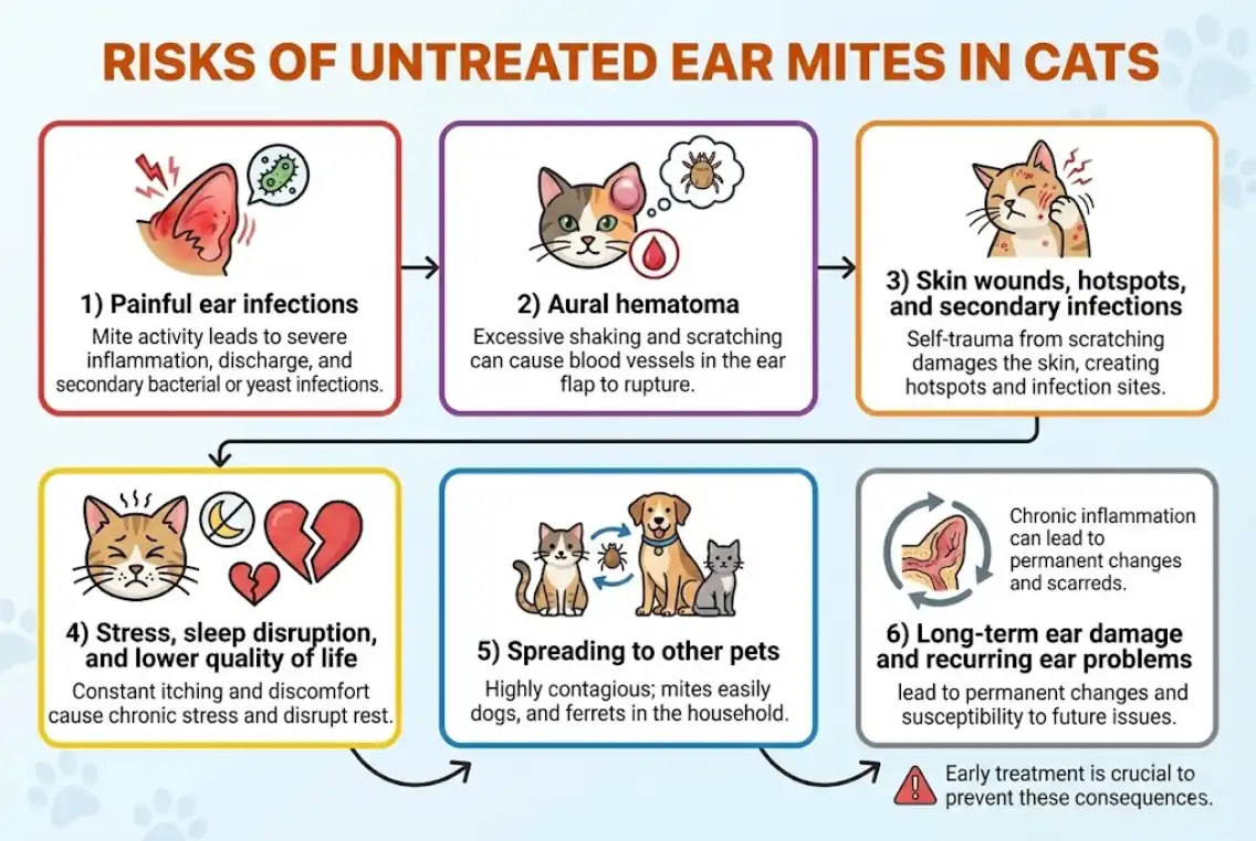 Risks of Untreated Ear Mites in Cats