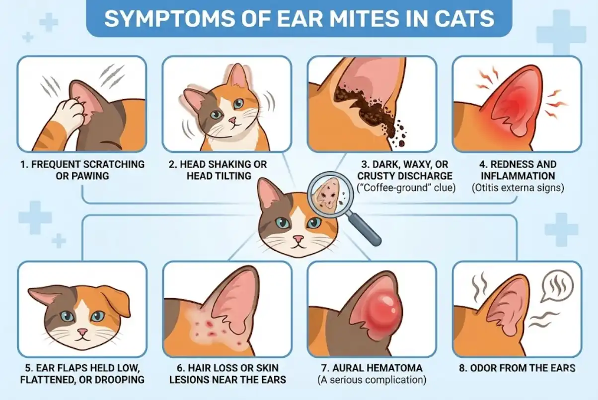 Symptoms of Ear Mites in Cats