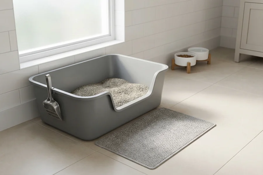 A proper cat litter box setup guide showing a large open box
