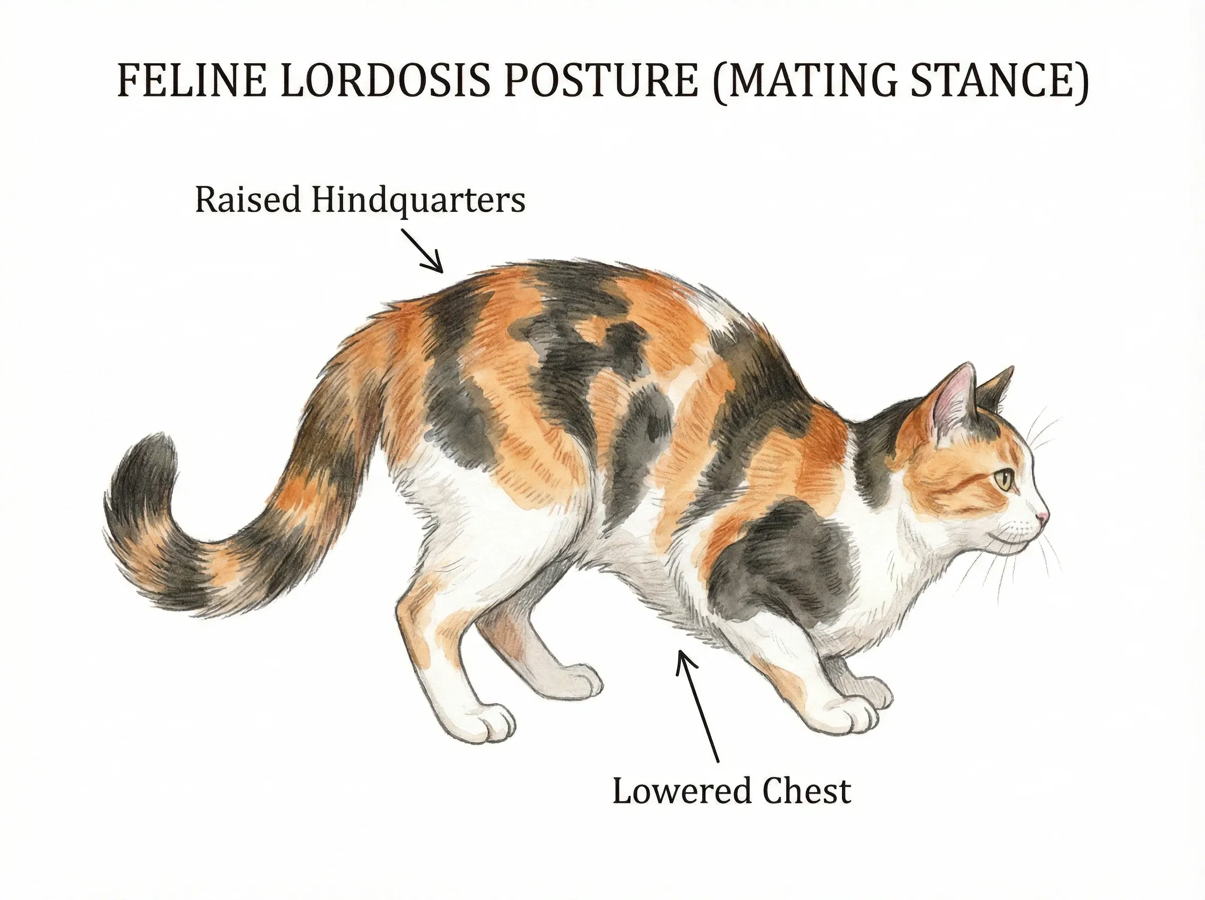 Feline Lordosis Posture Illustration