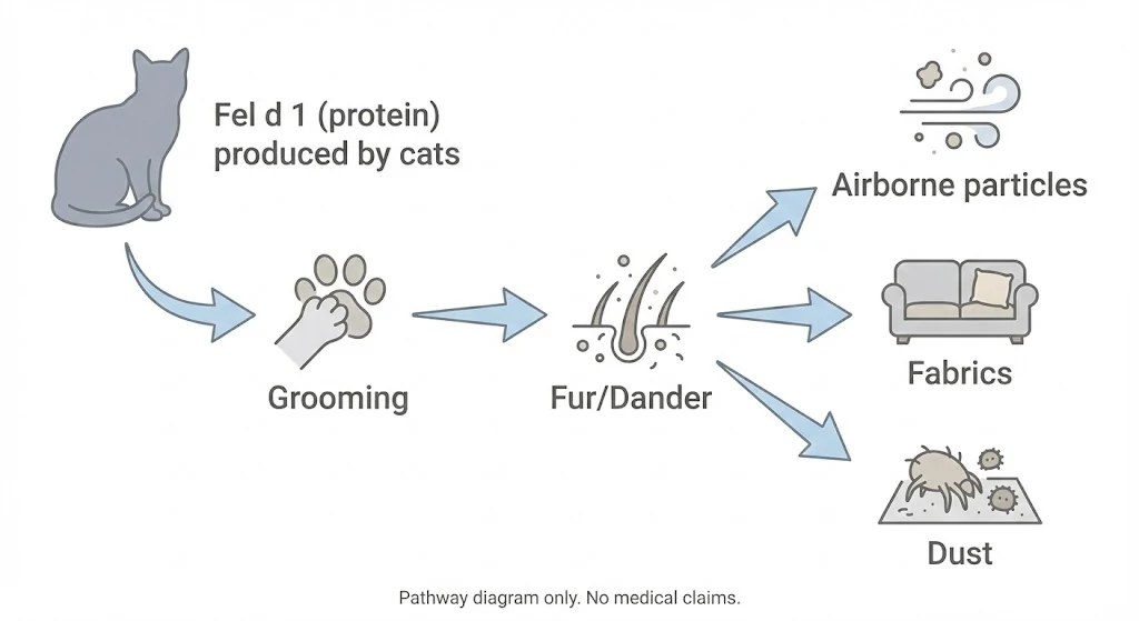 How cat allergens spread