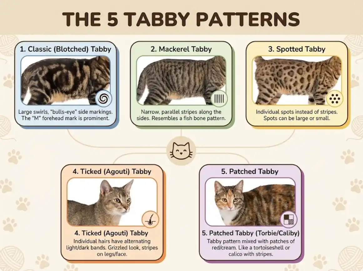 The 5 Tabby Patterns