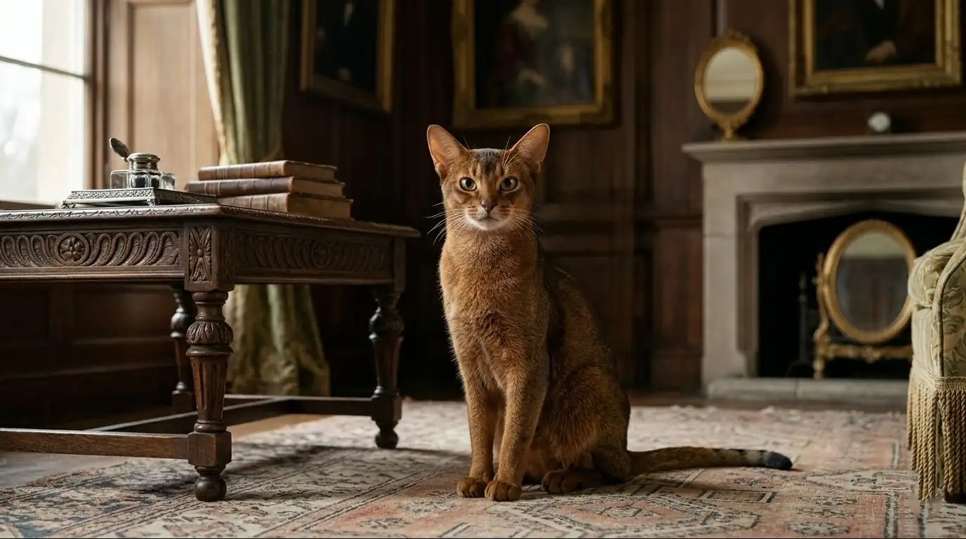 Heritage-style Abyssinian cat image evoking early breed history and British development