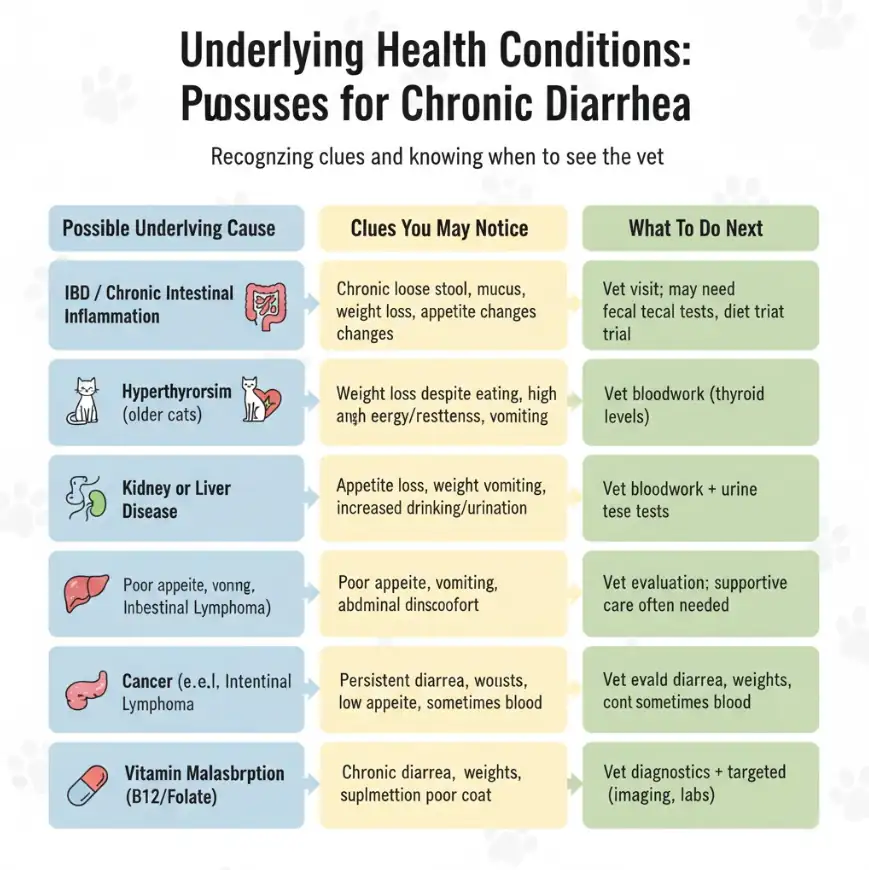 Cat Diarrhea Underlying health conditions