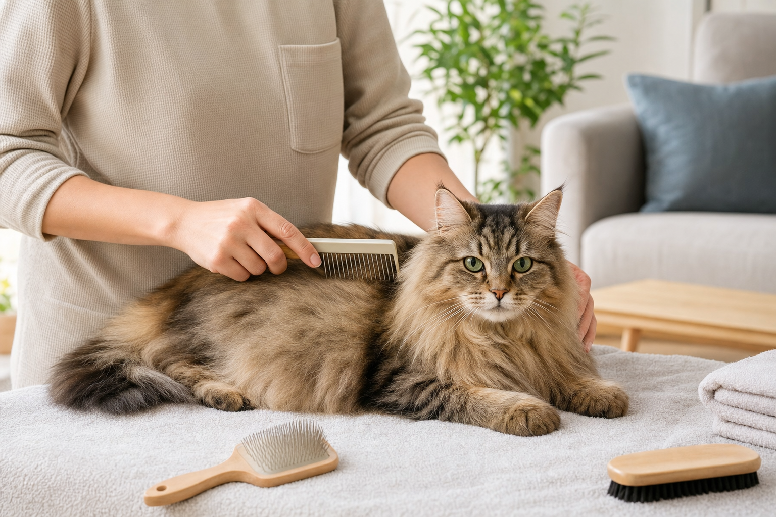 How to Brush a Longhaired Cat Without Pulling: Tools and Routine